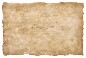 Vector old parchment paper sheet vintage aged or texture isolated on white background