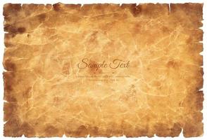 Vector old parchment paper sheet vintage aged or texture isolated on white background