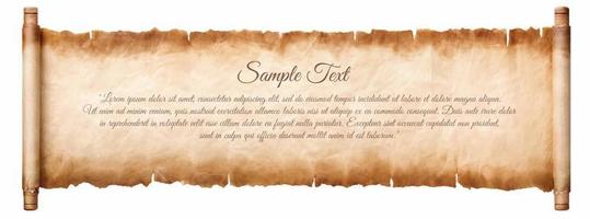 old parchment paper scroll sheet vintage aged or texture isolated on white background vector