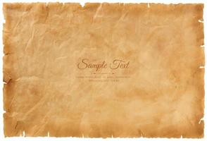 Vector old parchment paper sheet vintage aged or texture isolated on white background