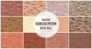 Block brick wall seamless pattern collection set texture background vector