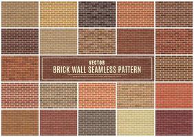 Block brick wall seamless pattern collection set texture background vector