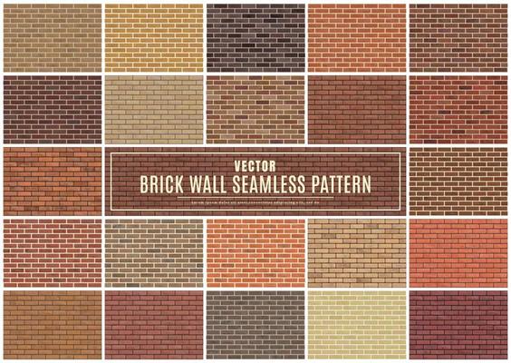 Block brick wall seamless pattern collection set texture background