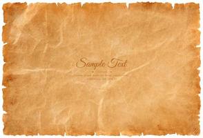 Vector old parchment paper sheet vintage aged or texture isolated on white background