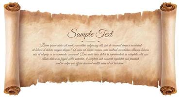 old parchment paper scroll sheet vintage aged or texture isolated on white background vector