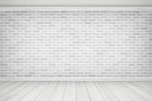 Vector Illustration beautiful White block brick wall and Wood Floor vintage alignment Texture Pattern Background