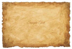 Vector old parchment paper sheet vintage aged or texture isolated on white background