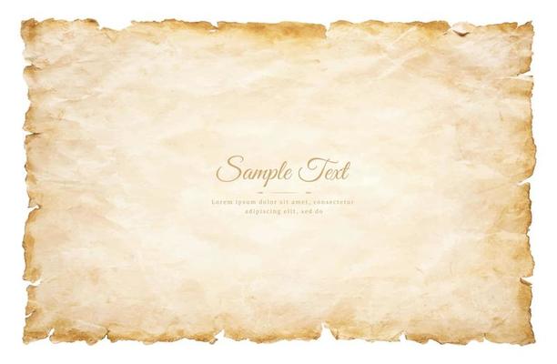 old parchment paper sheet vintage aged or texture isolated on white background