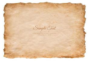 old parchment paper sheet vintage aged or texture isolated on white background vector