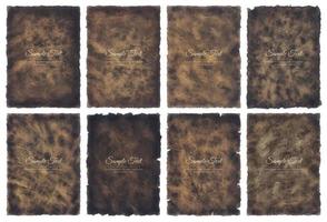 Vector collection set old parchment paper sheet vintage aged or texture isolated on white background