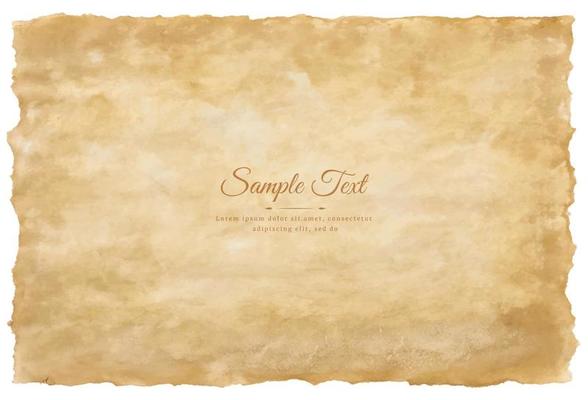 Vector old parchment paper sheet vintage aged or texture isolated on white background
