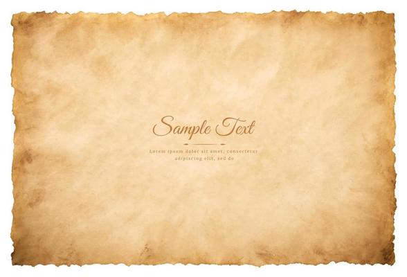Vector old parchment paper sheet vintage aged or texture isolated on white background