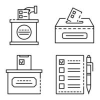 Ballot icon set, outline style vector