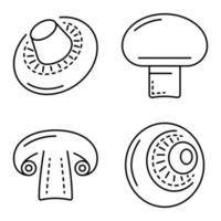 Champignon icon set, outline style vector