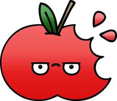 gradient shaded cartoon red apple vector