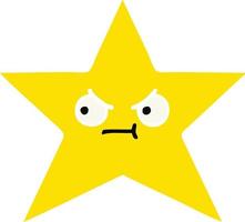 flat color retro cartoon gold star vector