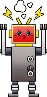 gradient shaded cartoon robot malfunction vector