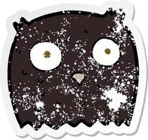 retro distressed sticker of a cartoon owl vector