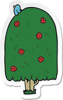 sticker of a cartoon tall tree vector