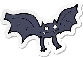 sticker of a cartoon vampire bat vector