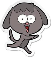 sticker of a cute cartoon dog vector