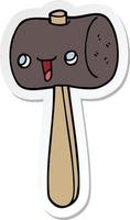 sticker of a cartoon mallet vector