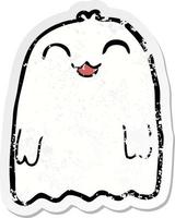 distressed sticker of a cartoon ghost vector