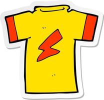 sticker of a cartoon t shirt with lightning bolt vector