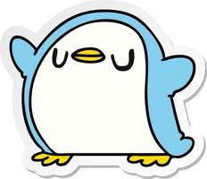 sticker cartoon kawaii of a cute penguin vector