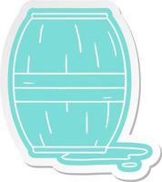cartoon sticker of a wine barrel vector