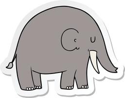 sticker of a cartoon elephant vector