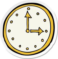 pegatina de un símbolo de reloj de dibujos animados vector