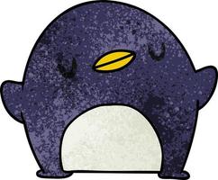 textured cartoon kawaii of a cute penguin vector