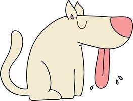 quirky hand drawn cartoon dog vector