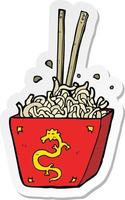 sticker of a cartoon noodles in box vector