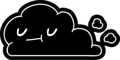 caricatura, icono, de, kawaii, feliz, nube vector