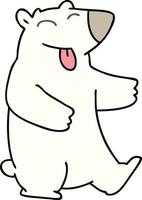 quirky hand drawn cartoon polar bear vector