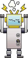 gradient shaded cartoon crying robot vector