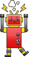 gradient shaded cartoon robot vector