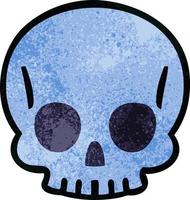 quirky hand drawn cartoon skull vector