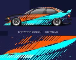 diseño de envoltura de automóviles diseño de fondo de carreras moderno para envoltura de vehículos, autos de carreras, rally, etc. vector