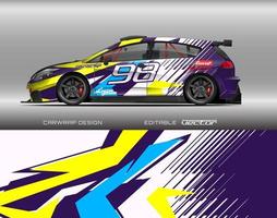 Car wrap design modern racing background design for vehicle wrap, racing car, rally, etc vector