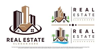 Set collection of real estate building logo design inspiration with modern concept Premium Vector