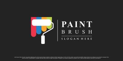 Creative paint icon and brush logo design inspiration with creative element Premium Vector