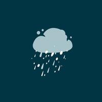 Clouds with rain and snow, flat design icon on isolated background. Snowing With Rain Weather Condition. vector