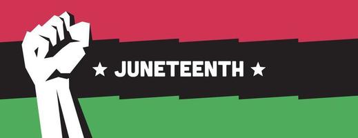 June 19th Freedom Day Wide Banner of Green, Black and Red Color. Juneteenth Flag Website Banner. vector