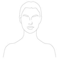 Abstract female face in one line. vector