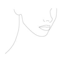 Abstract female face in one line. vector