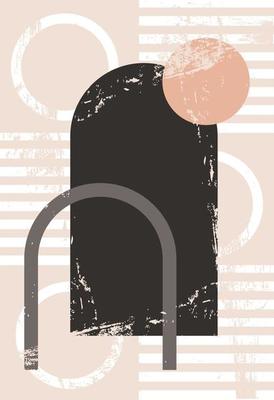 Abstract figures in the style of minimalism