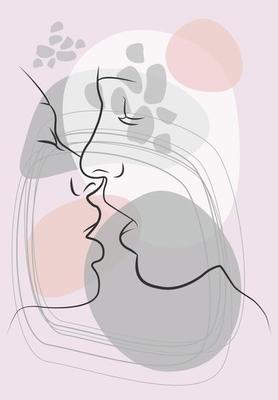 Linear abstract face. Abstract art
